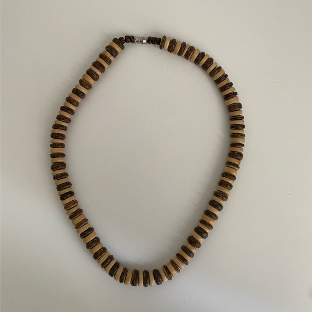 Two-Tone Wooden Beaded Necklace